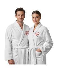 Personalised Heart Initials Monogram Waffle Bathrobe – Customised Embroidered Engraved Font – Unisex Spa Couple Wedding Gift Robe Personalised Heart Initials Monogram Waffle Bathrobe – Customised Embroidered Engraved Font – Unisex Spa Couple Wedding Gift Robe